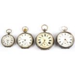 Two hallmarked silver key wind open faced pocket watches to include an example signed GG Greaves,