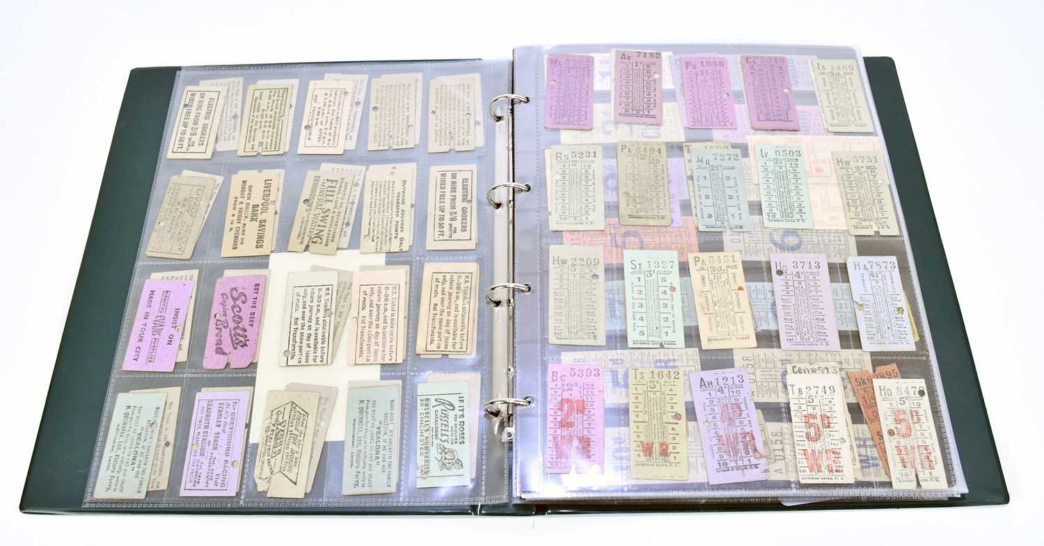 An album containing a large quantity of transport tickets to include no value tickets, London