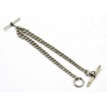 A hallmarked silver watch chain, length 32cm, approx weight 1.43ozt/44.7g.