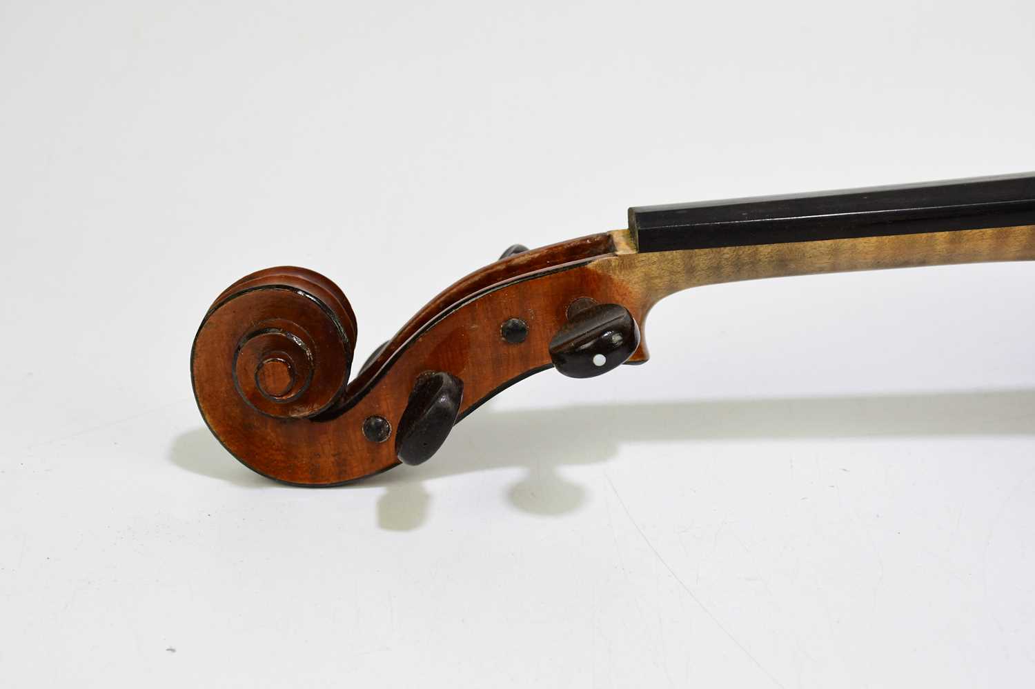 A full size French viola with two-piece back, length 40.5cm, cased with a bow. Condition Report: - Image 6 of 9