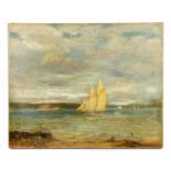 EARLY 20TH CENTURY ENGLISH SCHOOL; oil on canvas, sailing boat and steam boat on a loch, 41.5 x 51.