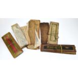 Two 18th / 19th century Tibetan hand written prayer books, with painted wood panel ends, the longest