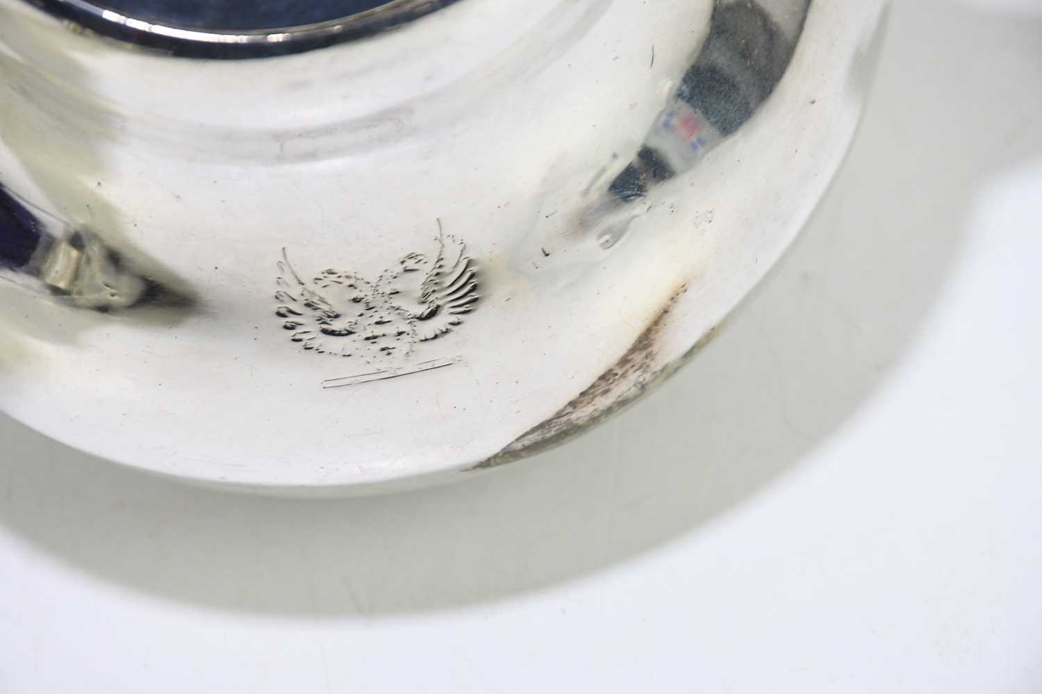 X JOHN WILMIN FIGG; a William IV hallmarked silver teapot of baluster form, engraved with family - Image 3 of 4