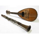 STRIDENTE; an Italian mandolin, length 54cm, and a Boosey & Hawkes bakelite clarinet (2).