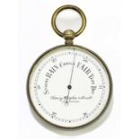 HENRY HUGHES & SONS LTD LONDON; a late 19th/early 20th century silver plated pocket thermometer,