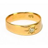 An 18ct yellow gold diamond set ring, gross weight 4.4g.
