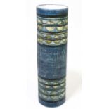 MARILYN PASCOE FOR TROIKA POTTERY; a large cylinder vase decorated with two double bands of