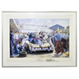 † ALAN FEARNLEY; signed limited edition print, 'Last Pit Stop Before Victory', signed lower right,
