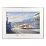 † ALAN FEARNLEY; a signed limited edition print, 'Andrettis at Le Mans', signed lower right, 662/