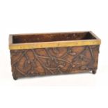 A rectangular planter carved with mistletoe, height 17cm, width 39cm, depth 14cm.