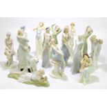 ROYAL DOULTON; eleven figures from the Reflections series, also three Royal Doulton Impressions