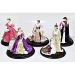 ROYAL WORCESTER: five figures comprising 'Queen Victoria' no.752/4500, 'A Tribute to her Gracious