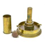 A Trench Art ashtray lighter, a lighter and a shell (3).