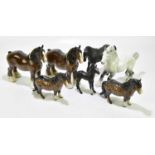 BESWICK; seven models of horses and foals (7).Condition Report: One of the ponies has a repaired