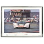 † TONY HENTON; a signed limited edition photograph, 'TWR Jaguar XJR9 V.12 I.M.S.A. GTP at Daytona 24