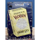 OGDEN'S; an original advertising enamel sign 'Ogden's Robin Cigarettes', 94 x 60cm.