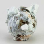 AKIKO HIRAI (born 1970); a mini stoneware moon jar with highly textured surface covered in porcelain