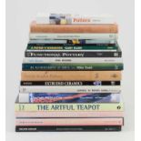 A collection of books on studio ceramics including monographs about Walter Keeler, Mike Dodd and