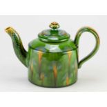 † KEVIN DE CHOISY (1954-2020); an earthenware teapot covered in Whieldon type glaze, impressed deC
