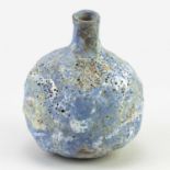 † AKI MORIUCHI (born 1947); a globular stoneware bottle with heavily textured surface, impressed