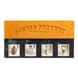 'Studio Pottery', a presentation pack of four stamps designed by Tony Evans featuring works by