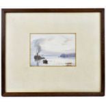 WILLIAM CARLAW (1847-1899); watercolour, paddle steamer in river scene, signed, 11.5 x 16cm.