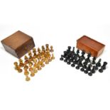 JAQUES STAUNTON; a vintage chess set, together with a further cased vintage chess set. Condition