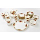 ROYAL ALBERT; a quantity of 'Old Country Roses' teaware, comprising teapot, sandwich plate, bowl,
