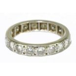 A white gold diamond set full eternity ring with round brilliant cut stones each approx. 0.10cts,