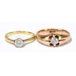 An 18ct yellow gold diamond solitaire ring, the round brilliant cut stone weighing approx 0.50ct,