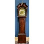 MALKIN KIRKBY; an 18th century thirty hour longcase clock, the brass face with moon phase