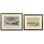 Two 19th century railway engravings, largest 45cm x 30cm, both framed and glazed.