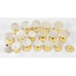 SEWING INTEREST; a collection of 19th century bone and mother of pearl cotton reel holders.