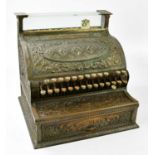 NATIONAL; a Victorian brass cash register, height 42cm, width 43cm. Condition Report: The buttons