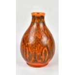 WILLIAM S MYCOCK FOR ROYAL LANCASTRIAN; an orange vermillion vase, with stylised decoration,