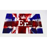 BANKSY (born 1974); "Er...(Union Flag) (2012), limited edition screenprint on cotton tea towel,