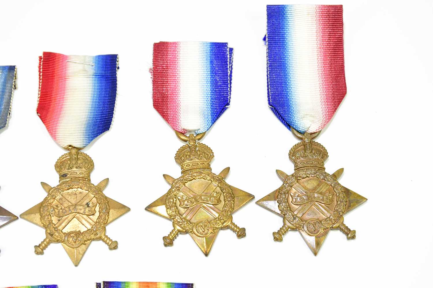 A collection of loose WWI medals comprising six 1914-15 Stars and three Victory Medals, all loose - Image 3 of 7