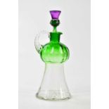 An early 20th century thistle shaped decanter and stopper, possibly by Edinburgh & Leith Glass