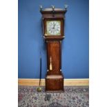 THOMAS ASHTON, MACCLESFIELD; an 18th century eight day longcase clock, the silvered dial set with