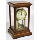 GUSTAV BECKER; a four glass mantel clock, the dial set with Arabic numerals, height 32cm.