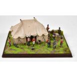 A model of Wellington's camp at Waterloo, length 34cm. Condition Report: Damage to tent, dirty and