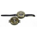 A German Luftwaffe armband compass, no.10154485, with replacement strap, together with a further