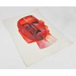 † KEN SPRAGUE; a signed limited edition print, abstract study of a red face, 2/2, signed lower left,