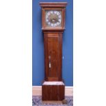 CORRIE, LANGHOLM; a 19th century pitch pine cased thirty hour country longcase clock, the square