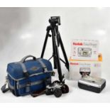 PANTEX; camera and lenses in soft case, together with Kodak digital camera and printer with tripod.