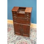 A 19th century mahogany clerk's cabinet, with six small drawers above two long drawers and two