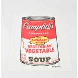 AFTER ANDY WARHOL (1928-1987); grano lithograph on wove, 'The Alphabet Soup-Vegetarian Vegetable (