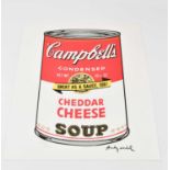 AFTER ANDY WARHOL (1928-1987); grano lithograph on wove, 'Cheddar Cheese (Campbell's series 2),