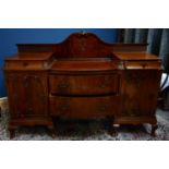 A large early 20th century mahogany sideboard, width 200cm.