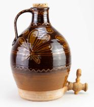 † ALAN FREWIN (born 1935) for Millhouse Pottery; a slipware cider flagon, impressed pottery mark,